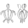 Beebeecraft 1Pc Rhodium Plated 925 Sterling Silver Cage Pendants STER-BBC0007-19-1
