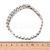 304 Stainless Steel Cuban Link & Panther chain Bracelets for Women Men BJEW-R018-11P-5