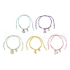 5Pcs 5 Styles Alloy Enamel Charm Bracelets BJEW-JB11696-2