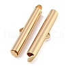 Brass Slide On End Clasp Tubes KK-N254-119G-05-2