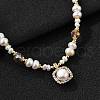 Mother's Day Jewellery Pearl Pendant Necklaces NJEW-P325-02G-1