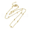 3.5MM Brass Round Ball Singapore Chain Necklaces NJEW-M108-39G-2