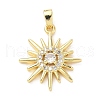 Brass Micro Pave Cubic Zirconia Pendants KK-D357-29G-1