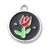 Rack Plating Alloy Enamel Pendants ENAM-Z016-05P-03-1