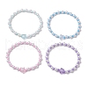 4Pcs ABS Plastic Imitation Pearl Round Beads Stretch Bracelets for Womrn BJEW-JB11686-2