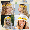 CRASPIRE 2Pcs Cloth Small Sunflowe Wreath Headband OHAR-CP0001-20A-5