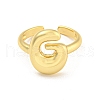 Brass Letter Open Cuff Rings for Women RJEW-G313-01G-G-2