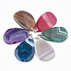 Dyed Natural Brazilian Agate Big Pendants G-T104-16-1