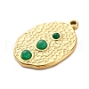 304 Stainless Steel Natural Green Aventurine Pendants STAS-H235-09G-03-2