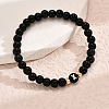 Alloy Resin Round Beaded Stretch Bracelets WG611D6-24-1