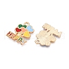 Light Gold Plated Alloy Enamel Pendants FIND-T009-04-RS-1
