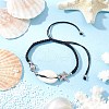 Natural Cowrie Shell Braided Bead Bracelets for Women BJEW-JB11765-01-1
