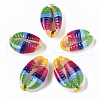 Printed Natural Cowrie Shell Beads X-SSHEL-R047-01-A04-2