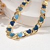 Heart Brass Enamel Curb Chains Bracelets for Women BJEW-B125-03G-2