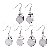 Natural & Synthetic Gemstone Dolphin Dangle Earrings with Crystal Rhinestone EJEW-A092-20P-2