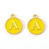 Golden Plated Alloy Enamel Charms ENAM-S118-09A-2