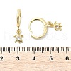 Tortoise Brass Micro Pave Clear Cubic Zirconia Hoop Earrings EJEW-D311-008G-3