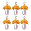 Glass Seed Beaded Jellyfish Pendants PALLOY-MZ00706-05-1