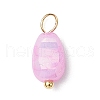 20Pcs Opaque Baking Painted Crackle Glass Charms PALLOY-JF03952-02-2