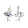 Brass Micro Pave Cubic Zirconia Pendants KK-E068-VB140-1