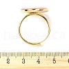 Oval Dyed Natural Shell Rings KK-P305-12G-5