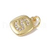 Rack Plating Brass Micro Pave CLear Cubic Zirconia Charms KK-E110-14G-S-2