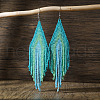 Bohemian Handmade Glass Seed Beads Tassel Dangle Earrings AE7424-6-1
