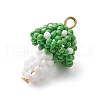 Seed Beads Beaded Charms PALLOY-MZ00339-01-3