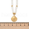 304 Stainless Steel Sea Animal Pendant Plastic Imitation Pearl Beaded Necklaces for Women NJEW-U048-02B-G-5
