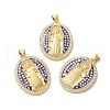Rack Plating Brass Cubic Zirconia Pendans KK-K385-67G-1