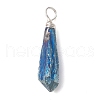 Electroplated Natural Quartz Crystal Dyed Pendants PALLOY-JF02324-06-3