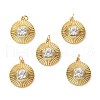 Brass Micro Pave Cubic Zirconia Pendants ZIRC-P092-016G-RS-1