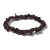 Chips Natural Garnet Beaded Stretch Bracelets BJEW-JB01826-09-2