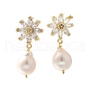 Mother's Day Jewellery Natural Pearl Dangle Ear Studs EJEW-L099-06G-4