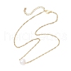 Natural Cultured Freshwater Pearl Potato Pendant 304 Stainless Steel Singapore Chains Necklaces NJEW-JN05273-01-4