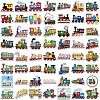 56Pcs Cartoon Train Theme PVC Waterproof Stickers STIC-Z002-09-4