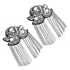 SUPERFINDINGS 2Pcs Detachable Iron Tassel Epaulettes FIND-FH0005-43B-1