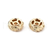 Brass Micro Pave Clear Cubic Zirconia Spacer Beads KK-K371-31G-1