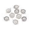 Flat Round Tibetan Style Alloy Links connectors TIBEP-R345-11AS-RS-1