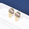 Brass Micro Pave Cubic Zirconia Stud Earrings EJEW-Q015-16G-3
