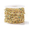 Enamel Flower & Glass Square Link Chains CHC-P009-36G-3