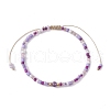 Natural Mixed Gemstone & Glass Seed Braided Bead Bracelets BJEW-JB09529-3