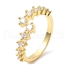 Rack Plating Brass Finger Rings with Cubic Zirconia for Women RJEW-A018-02G-3