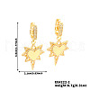 Brass Clear Cubic Zirconia Star with Heart Hoop Earrings LS5969-2-3