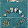 304 Stainless Steel Crystal Stone Cage Pendant Necklaces NJEW-PH01546-4