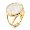 Ion Plating(IP)  304 Stainless Steel Enamel Open Cuff Rings for Women RJEW-F166-53G-01-1