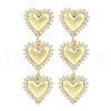 Rack Plating Heart Brass Pave Clear Cubic Zirconia Stud Earrings EJEW-Z059-05G-1