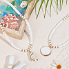 ANATTASOUL 2Pcs 2 Style Natural Shell Pendant Necklaces Set with Disc Beaded Chains for Women NJEW-AN0001-75-7