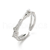 Clear Cubic Zirconia Cuff Rings RJEW-G337-18P-4