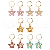 Star Glass Seed Braided Dangle Earrings EJEW-MZ00105-1